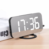2018 Newest Launched Large LCD iPhone Screen Digital Table Wall Alarm Clock with Dual USB Charging Station_iPhone_Android